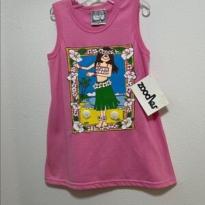 Zoodles Pink Hula Girl Tank Top/Dress/Bathing Suit Cover Up
